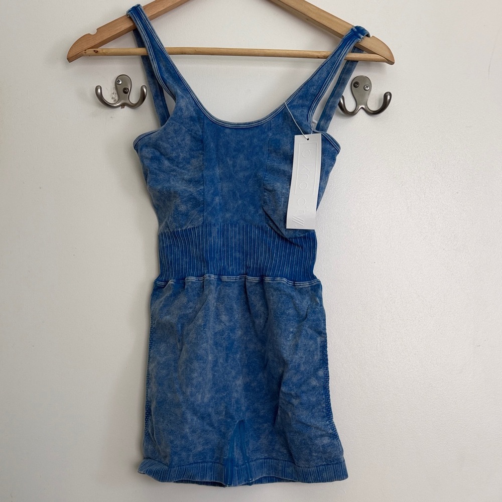 Bike short blue romper
